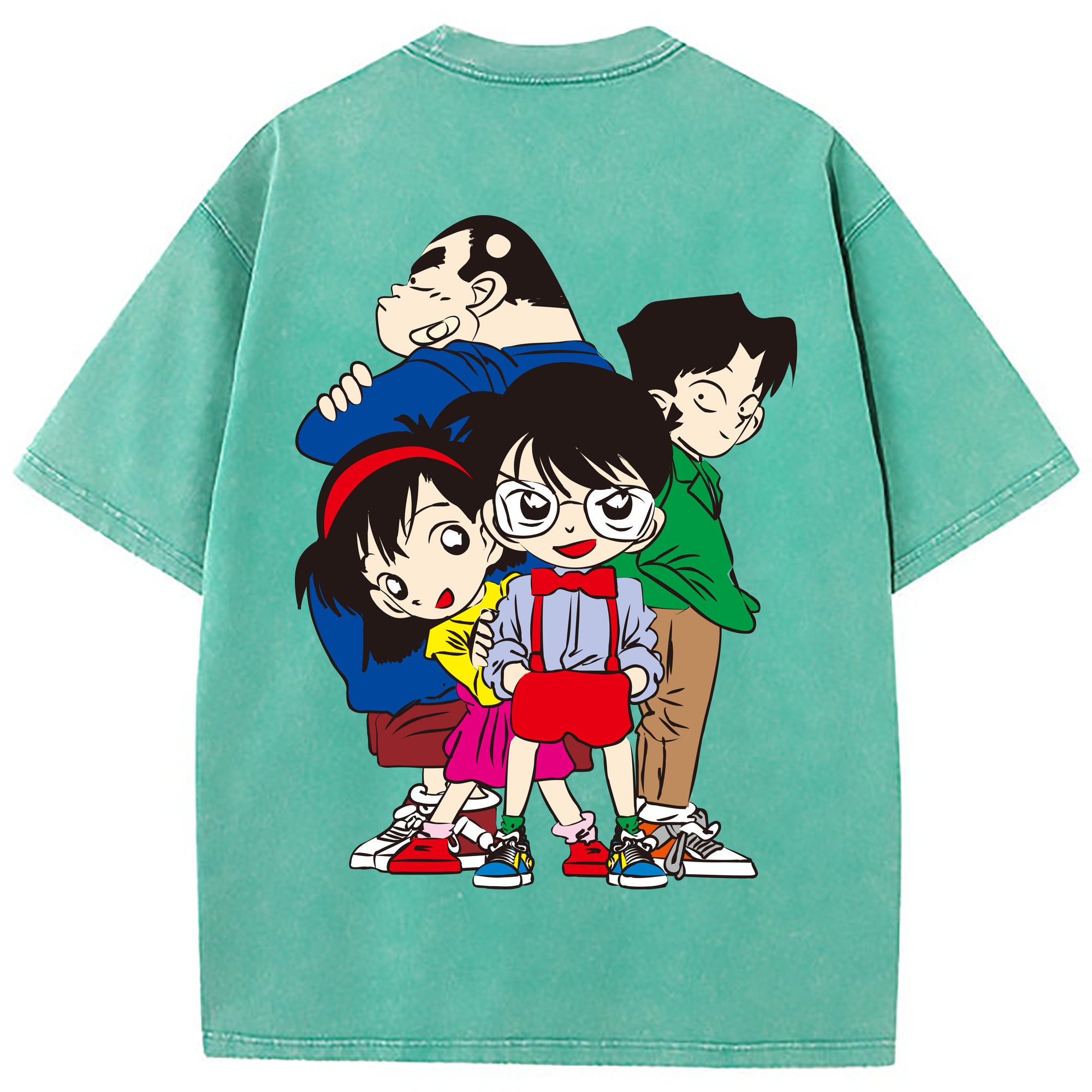 （画像用） 名探偵コナン Detective Conan 綿100% ヴィンテージ風 半袖Tシャツ（背面プリント）